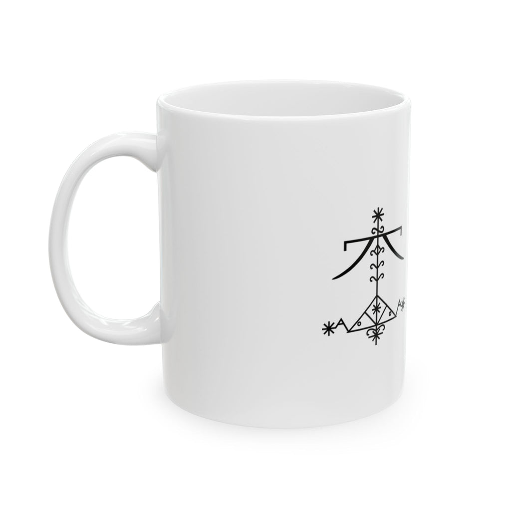 OGOU Veve Ceramic Mug — 11oz & 15oz Spiritual Vodou Symbol Coffee Cup