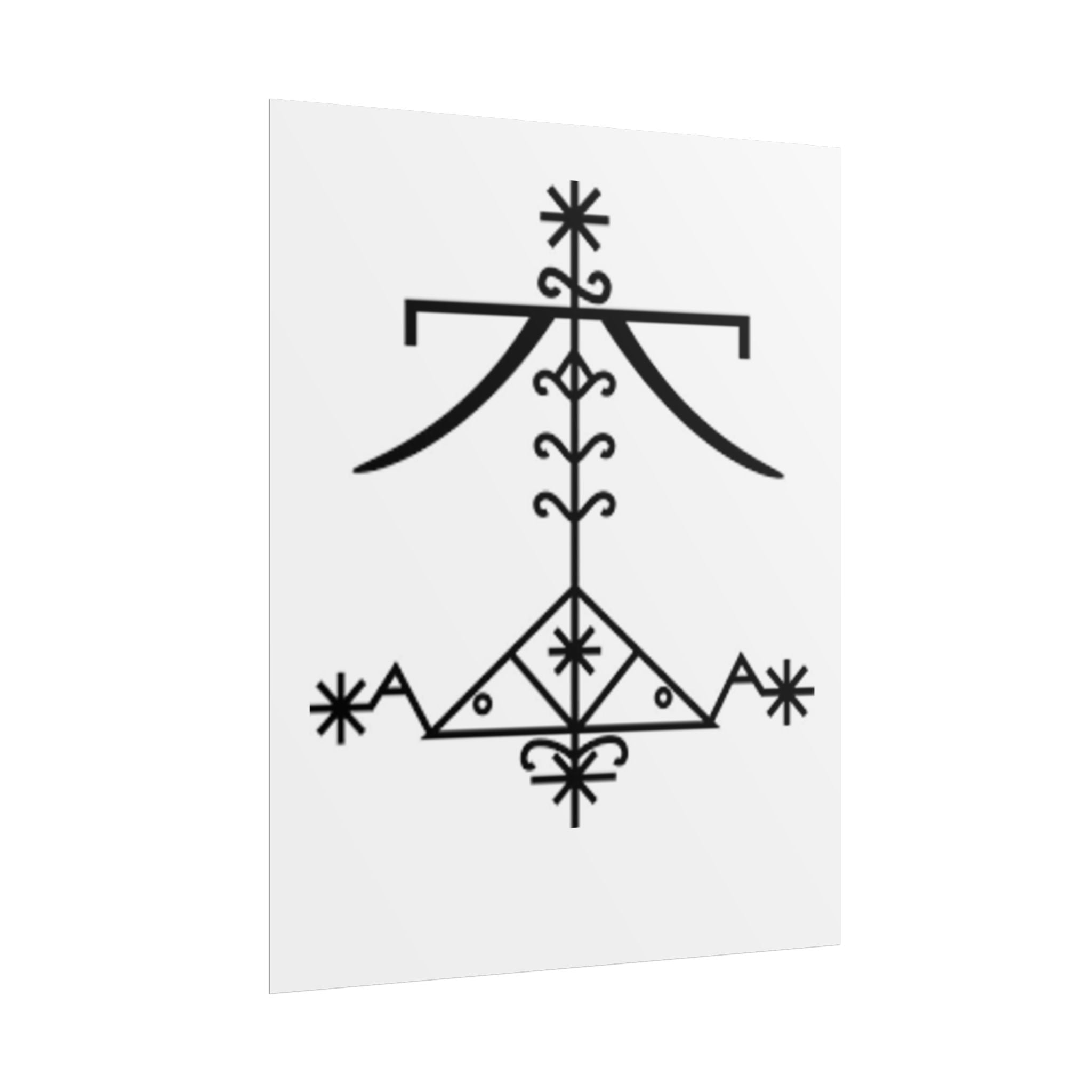 VEVE OGOU FERAY Poster — Black Geometric Rune Wall Art (Rolled Poster)