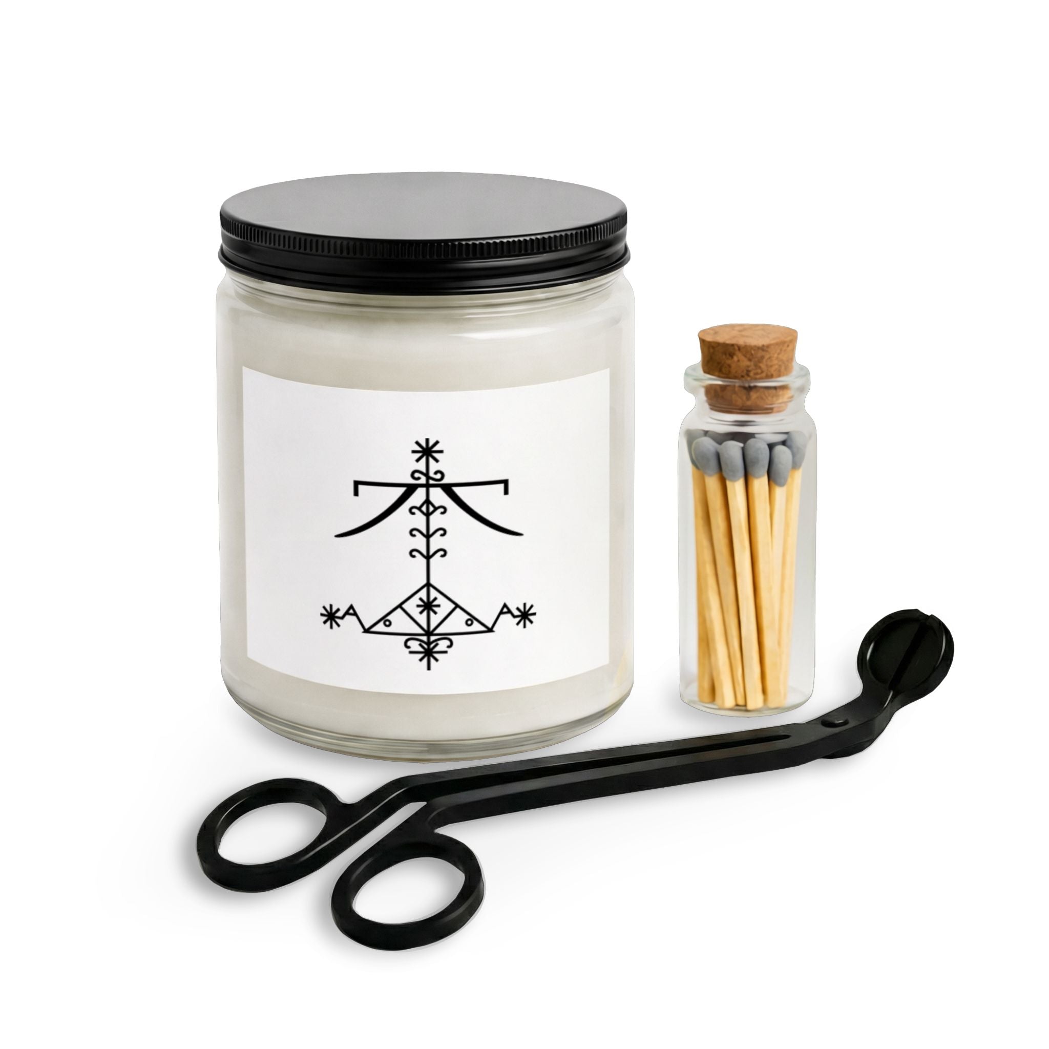 Minimal Sigil Candle Set with Matches & Wick Trimmer — PAPA OGOU FERAY