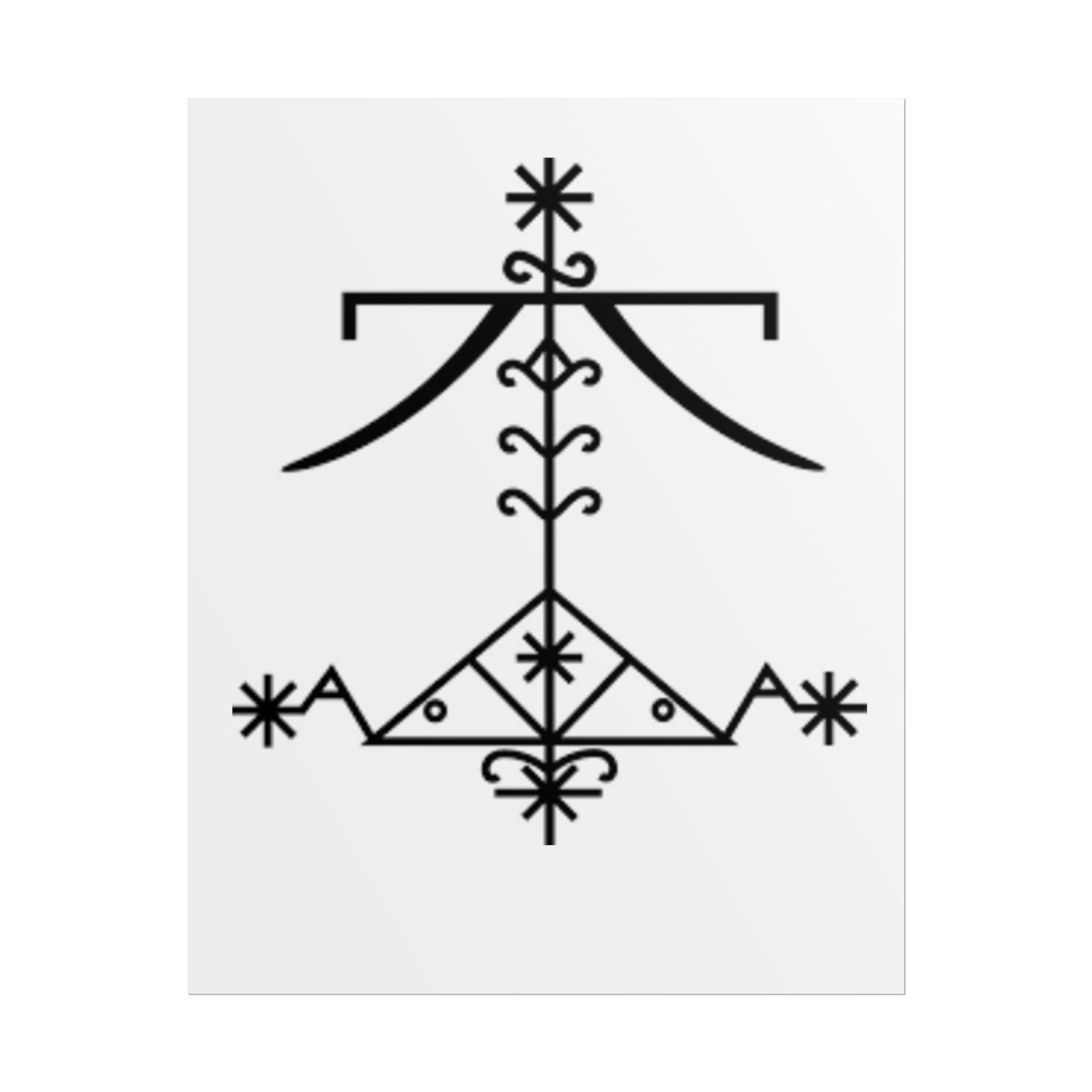 VEVE OGOU FERAY Poster — Black Geometric Rune Wall Art (Rolled Poster)