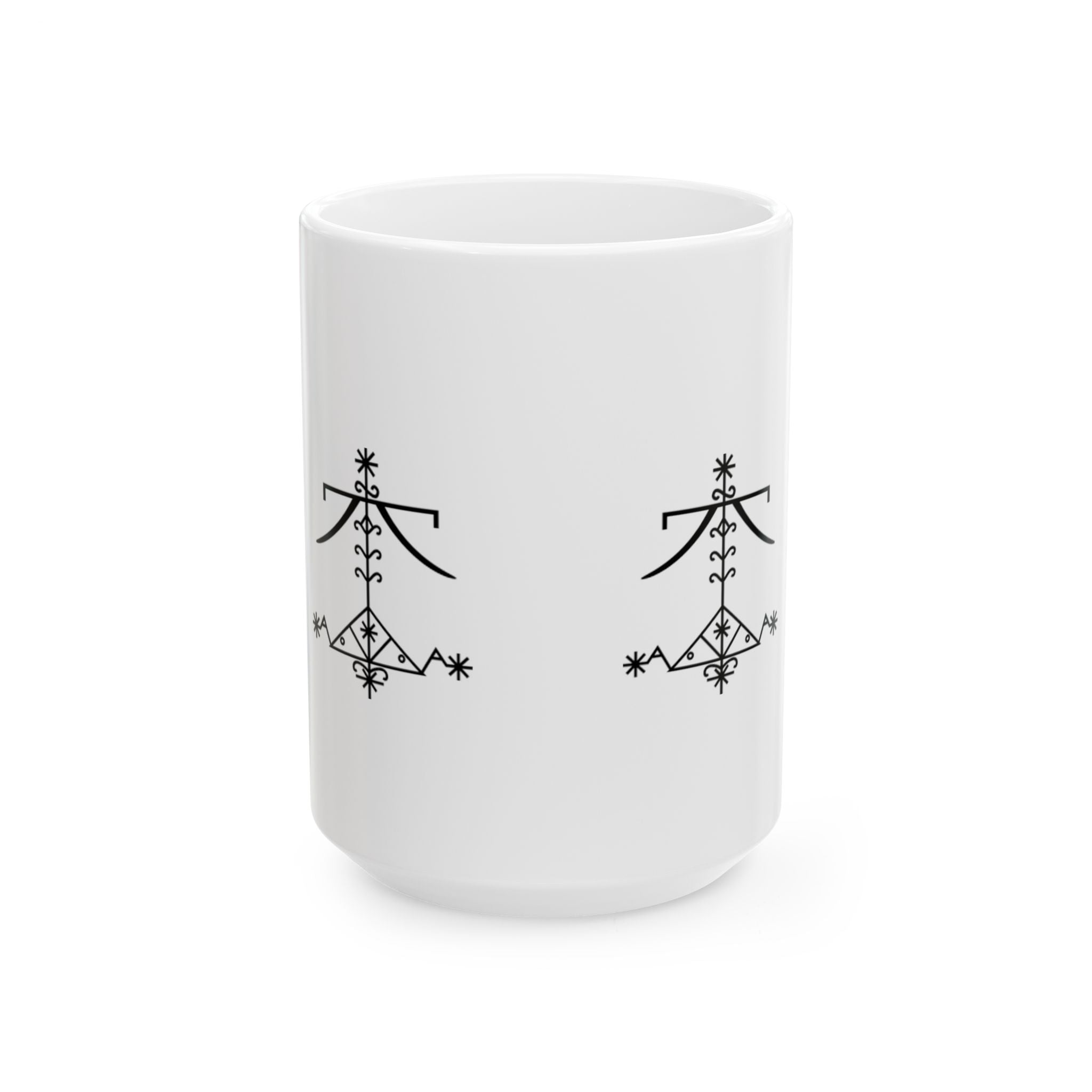 OGOU Veve Ceramic Mug — 11oz & 15oz Spiritual Vodou Symbol Coffee Cup