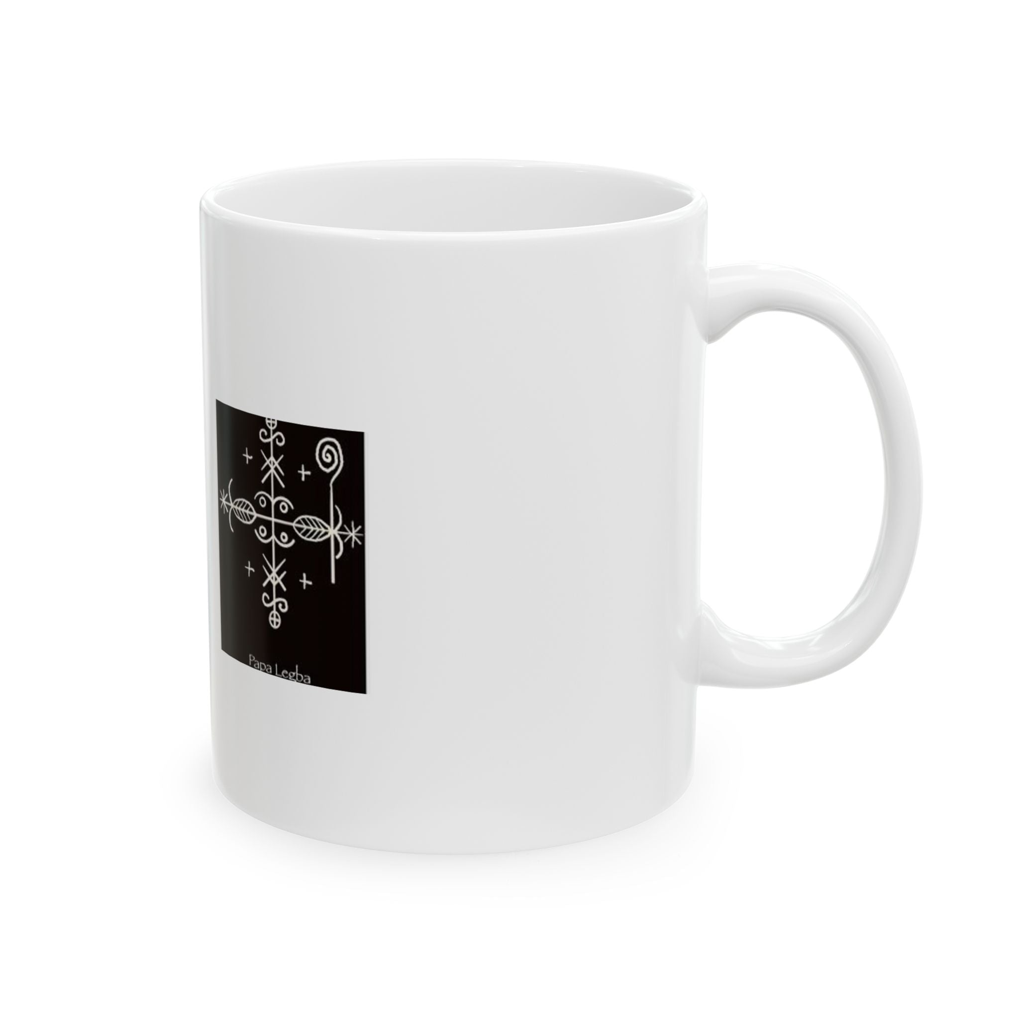 Papa Legba Ceramic Mug — Veve Vodou Symbol (11oz & 15oz)