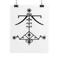 VEVE OGOU FERAY Poster — Black Geometric Rune Wall Art (Rolled Poster)