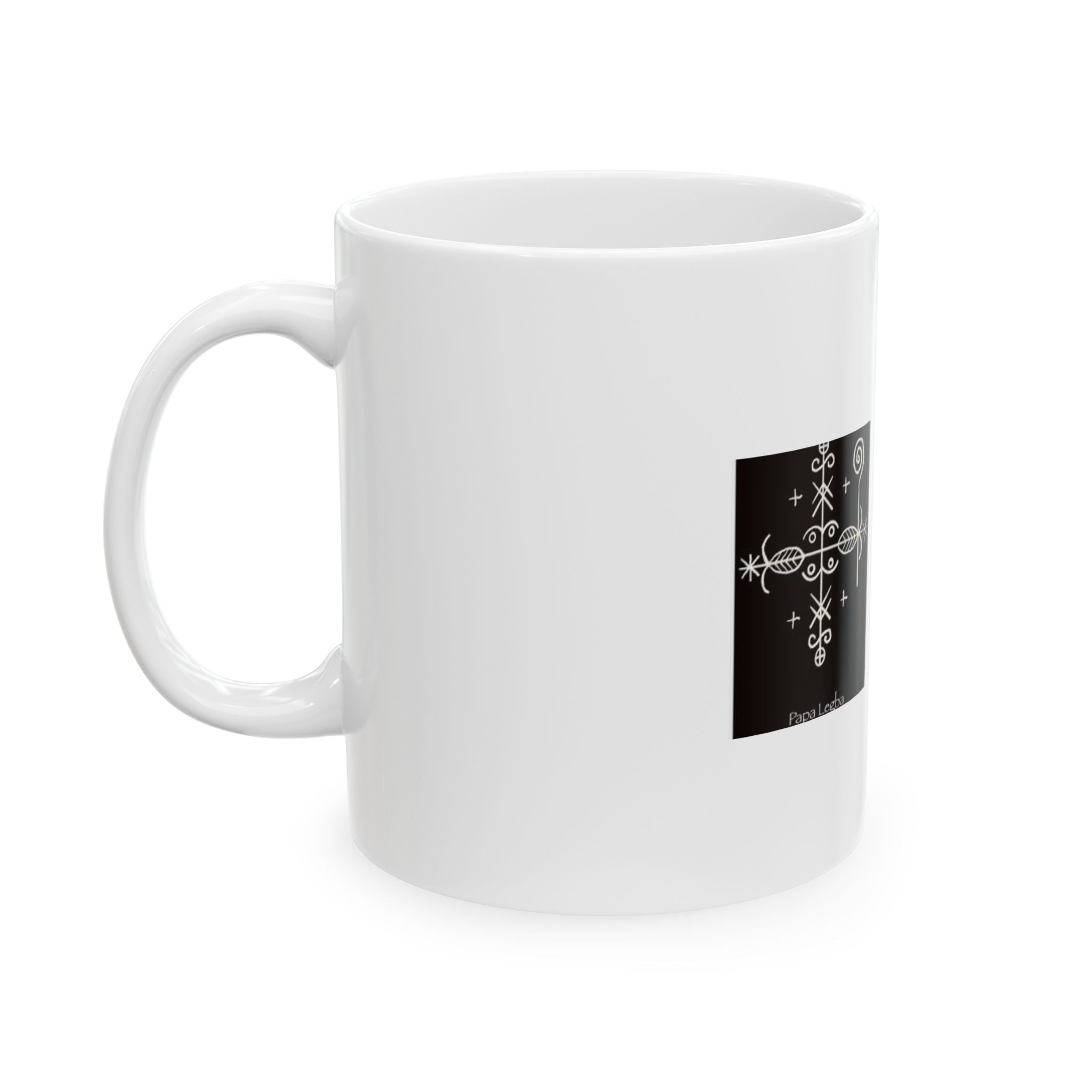 Papa Legba Ceramic Mug — Veve Vodou Symbol (11oz & 15oz)