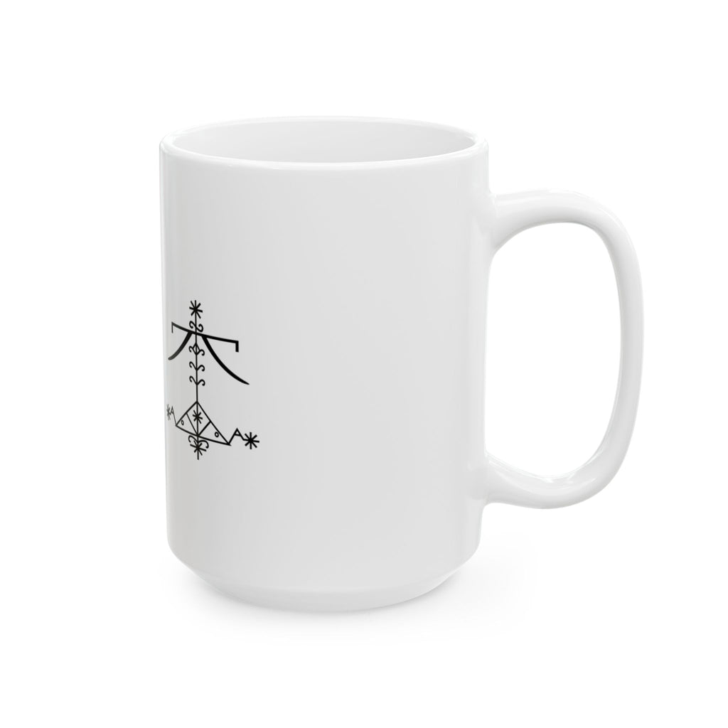 OGOU Veve Ceramic Mug — 11oz & 15oz Spiritual Vodou Symbol Coffee Cup