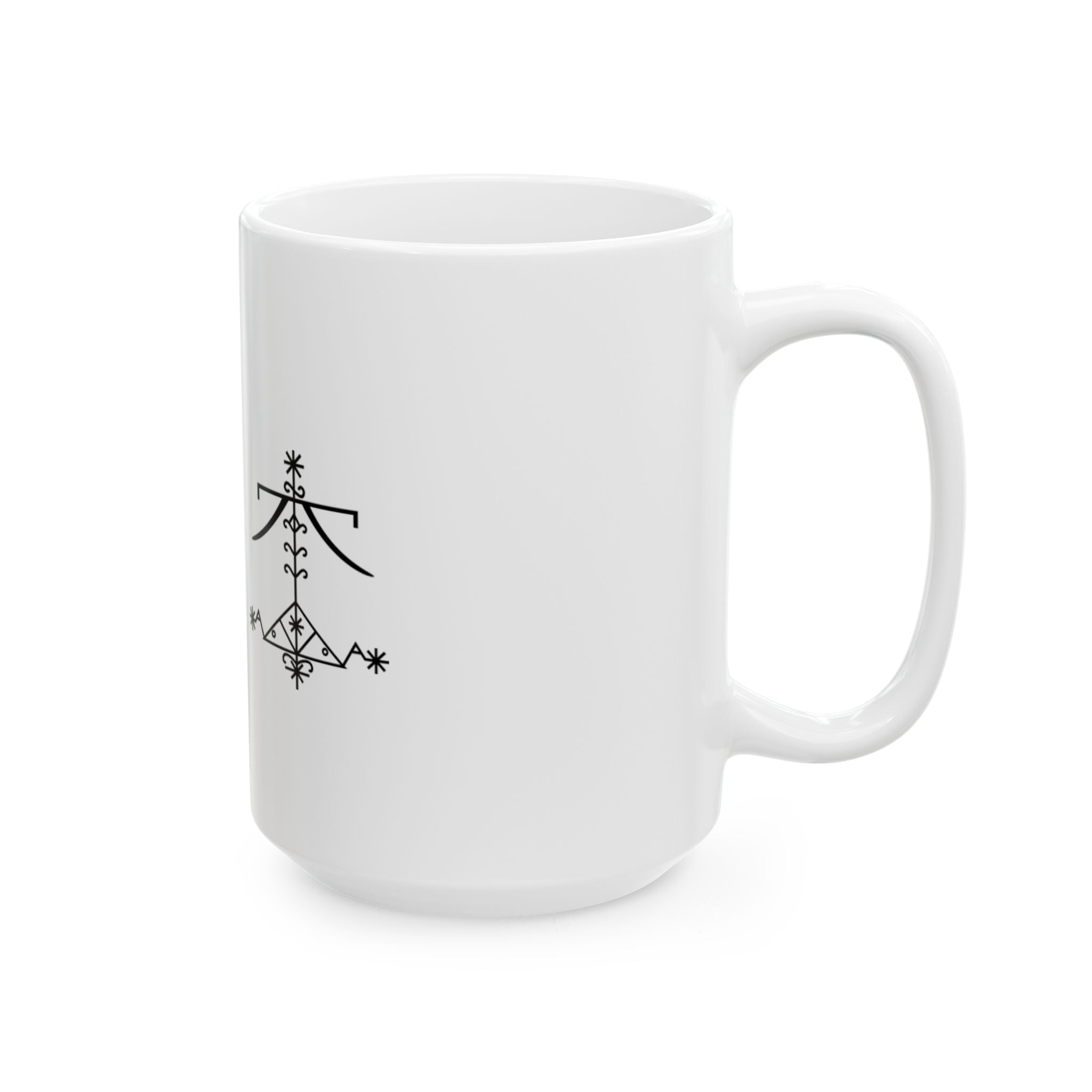 OGOU Veve Ceramic Mug — 11oz & 15oz Spiritual Vodou Symbol Coffee Cup